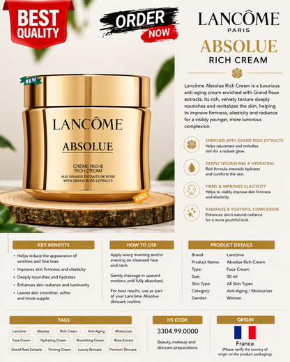 Share Lancome Absolue Revitalizing Brightening rich Cream 2 oz/60ml High Quality