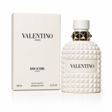 Valentino Uomo Born In Roma Ivory Eau De Toilette 3.4 oz / 100mL For Men new