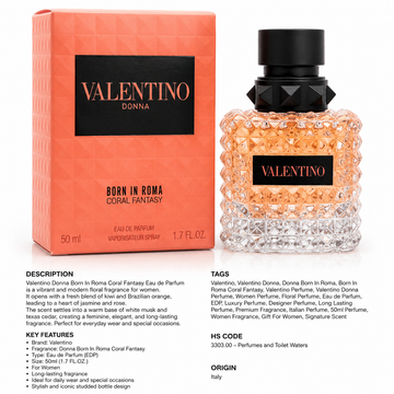 VALENTINO DONNA BORN IN ROMA CORAL FANTASY 50ML 1.7.OZ EAU DE PARFUM SPRAY